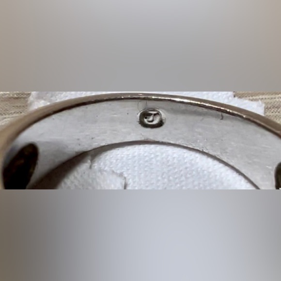 Vintage Designer Hallmarked Geometric Sterling Silver Citrine Ring, Size 7 - Picture 8 of 11